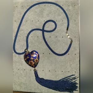 Blue Heart Pendant Necklace